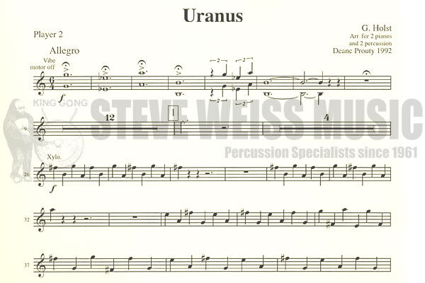 Holst-Planets, The arr. Prouty (Percussion parts ONLY)- B/V/C/X/5T/P/2PN