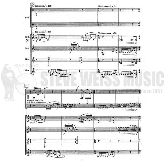 Houllif-Three Movements for Multipercussionist/Perc. Quartet (SP) -B/2V/X/M/4T/P