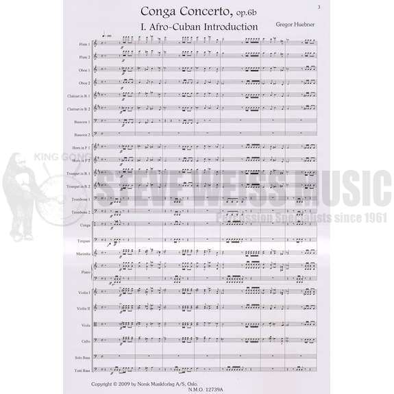 Huebner-Conga Concerto Op. 6b (StS)-solo congas/4T/M/P/ Orch.