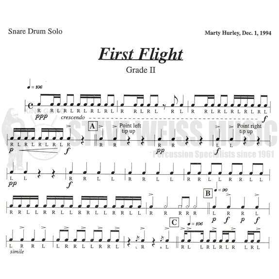 Hurley-First Flight (Snare Drum Solo)(S)-SD