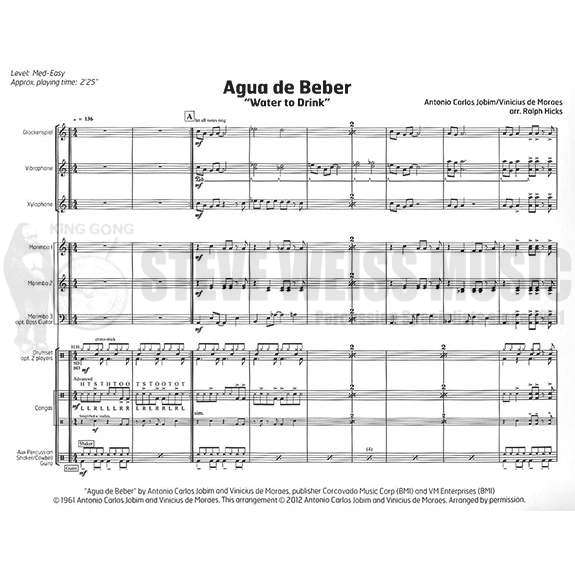Jobim/Moraes-Agua de Beber arr. Hicks (SP)-B/V/X/M/P/BG