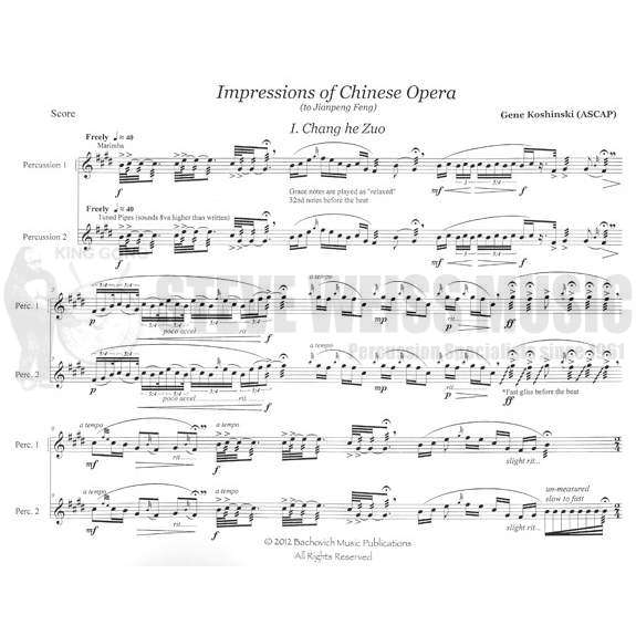 Koshinski-Impressions of Chinese Opera (SP)-M/2T/ tuned pipes/P
