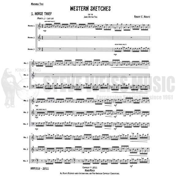 Kreutz-Western Sketches for Marimba Trio-3M