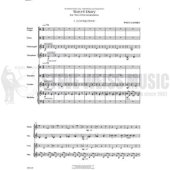 Lansky-Travel Diary (SCORE ONLY)-B/V/Cro./P