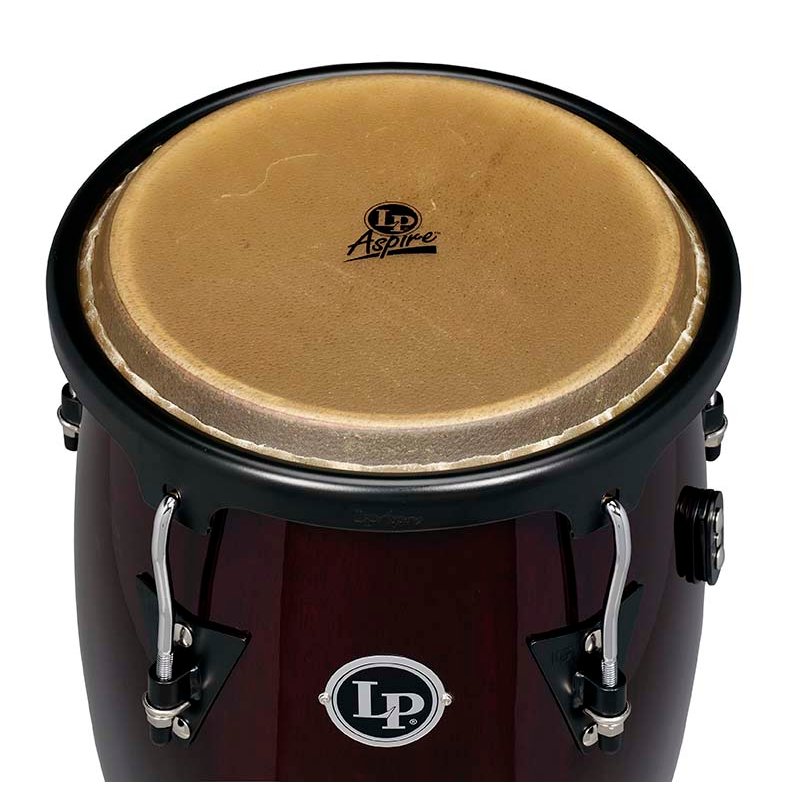 LP Aspire Wood Conga Set with Stand - 11" & 12" - Dark Wood - Image 2