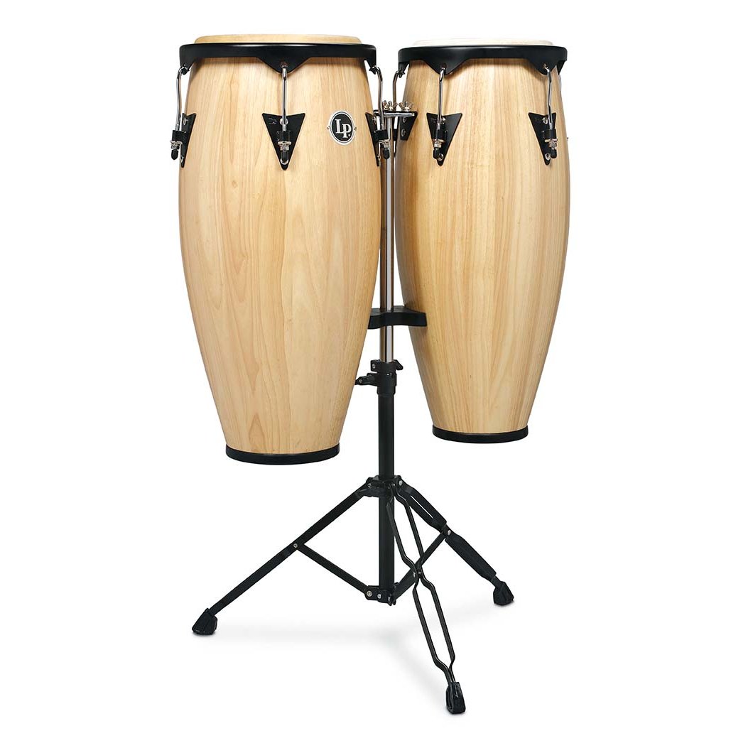 LP City Series Wood Conga Set with Stand - 10" & 11" - Natural - Image 1