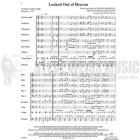 Lawrence/Mars/Levine-Locked out of Heaven arr. Moore (SP) B/V/X/2M/4T/P/BG