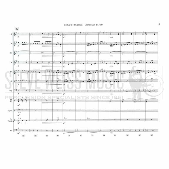 Leontovych-Carol of the Bells arr. Rath (SP)-B/V/C/X/2M/ 4T/P