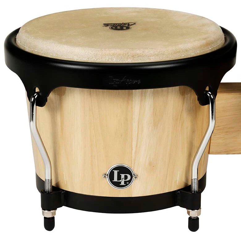 LP Aspire Bongos Natural Logo Close-Up