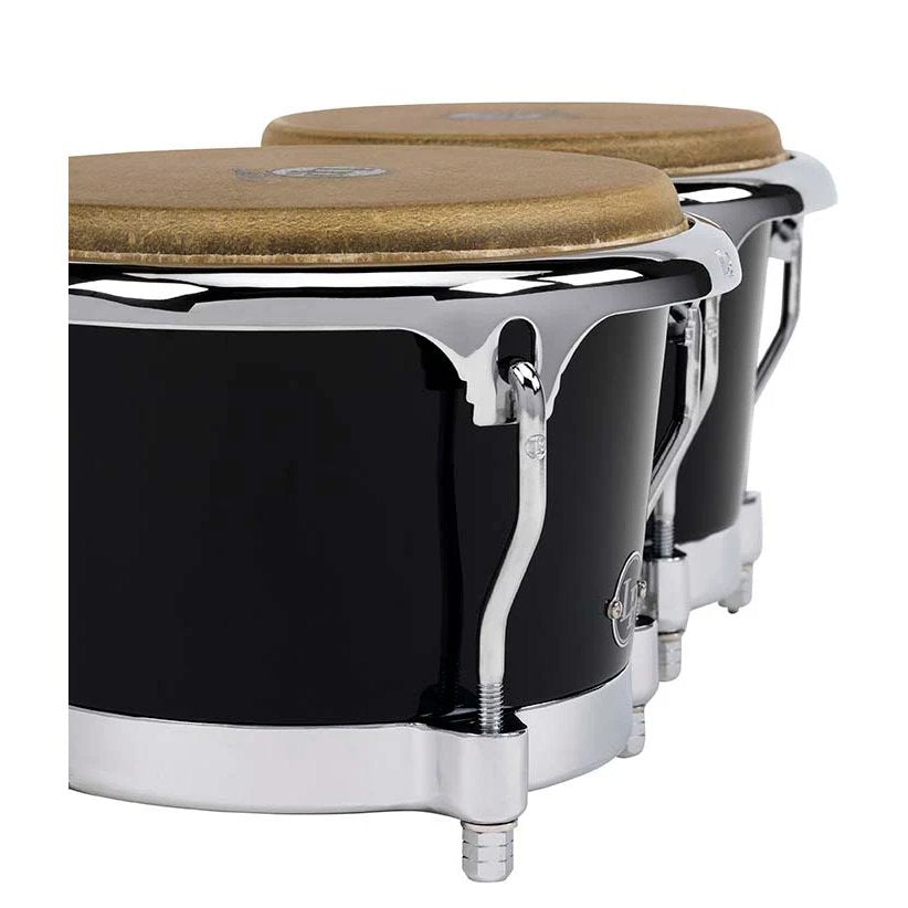 LP Black Fiberglass Bongos Head Logo Side Angle