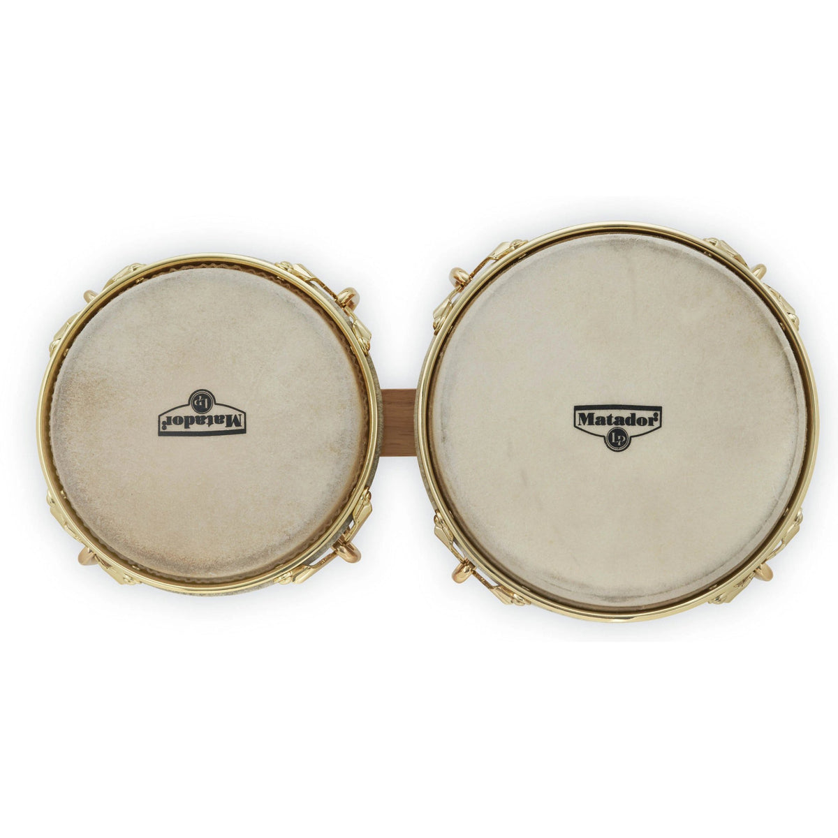 LP Matador Bongos Natural with Gold Hardware Top Angle