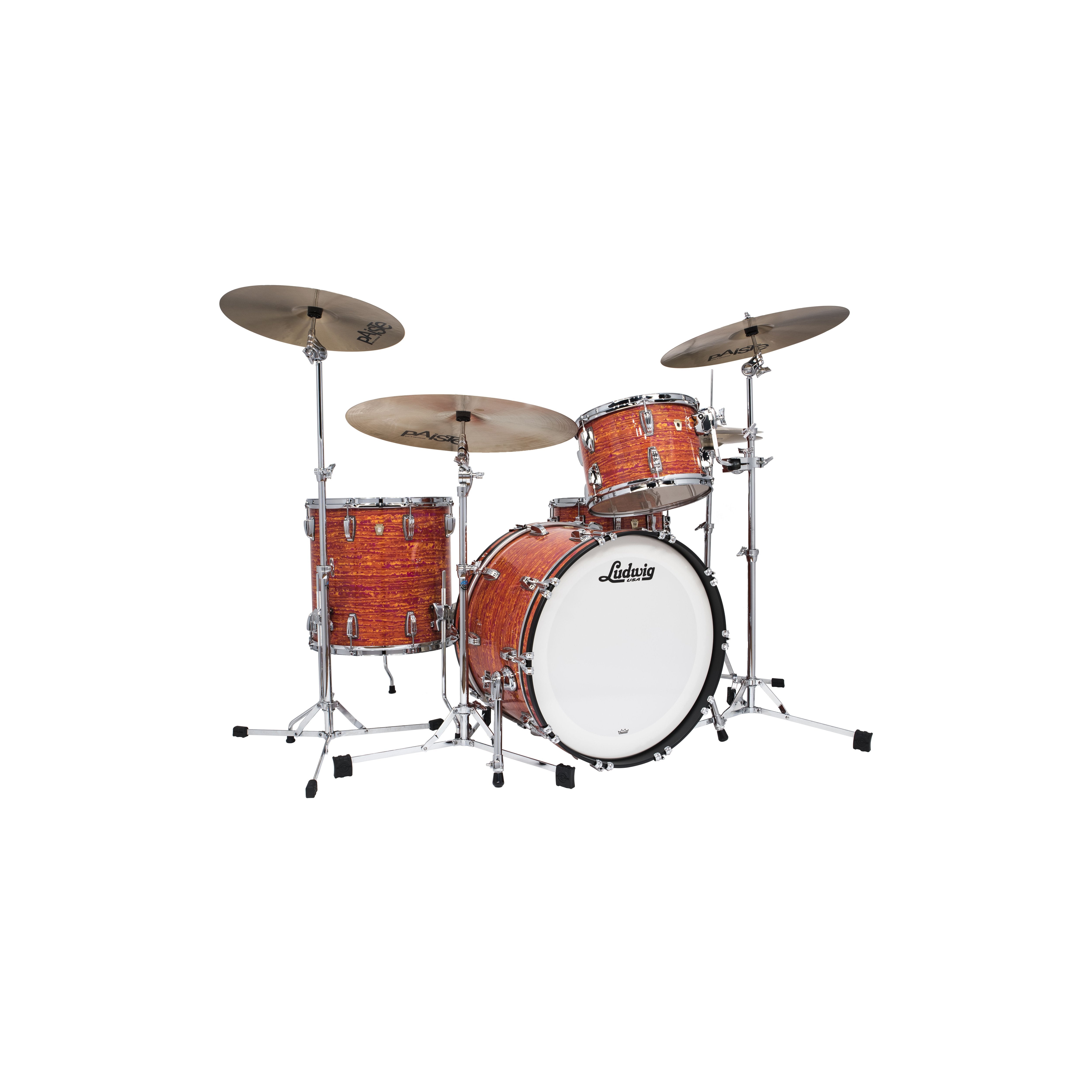 Ludwig Classic Maple Fab 3-Piece Shell Pack Drum Set - 22" Bass Drum - Mod Orange - Image 2