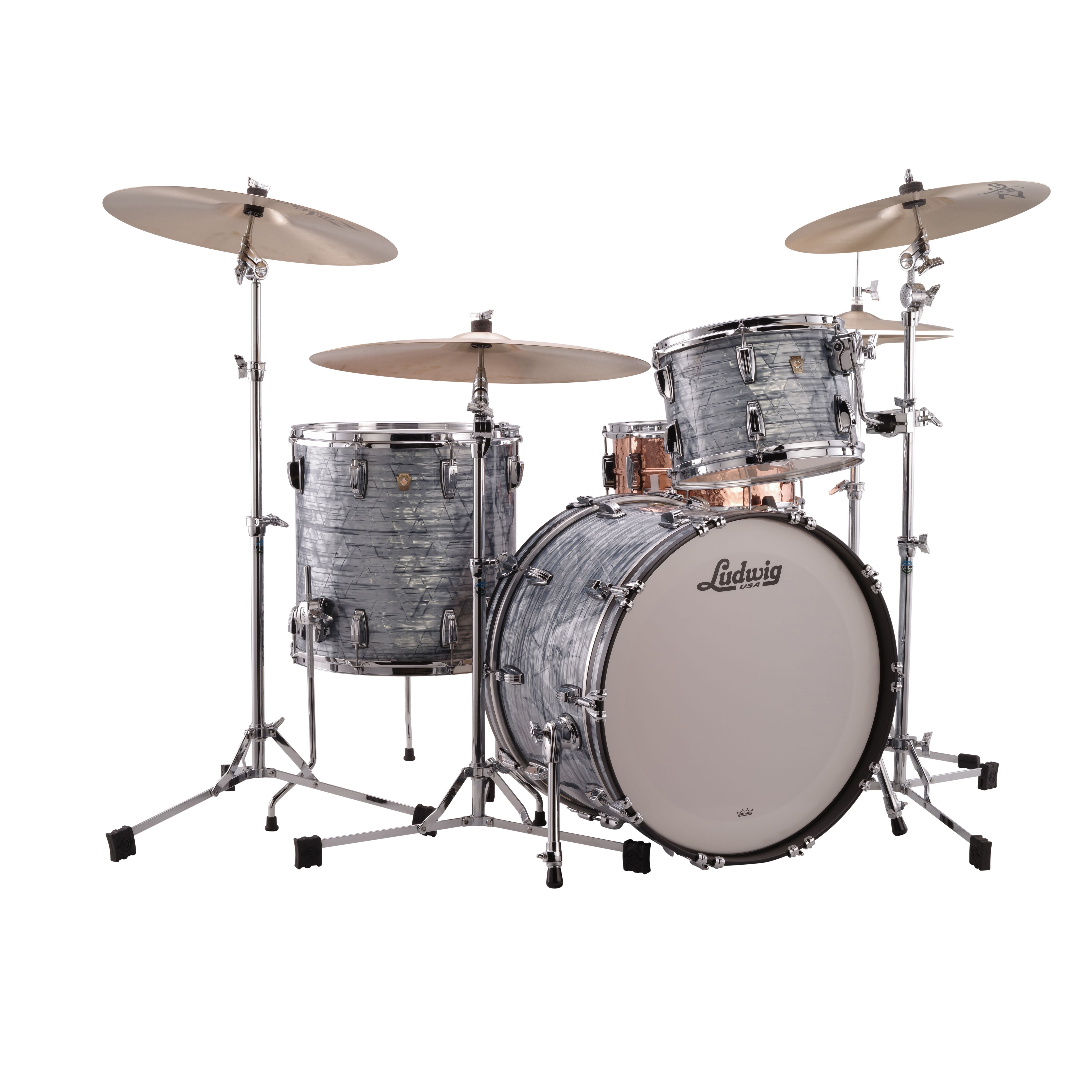 Ludwig Classic Maple Fab 3-Piece Shell Pack Drum Set - 22" Bass Drum - Sky Blue Pearl - Image 2