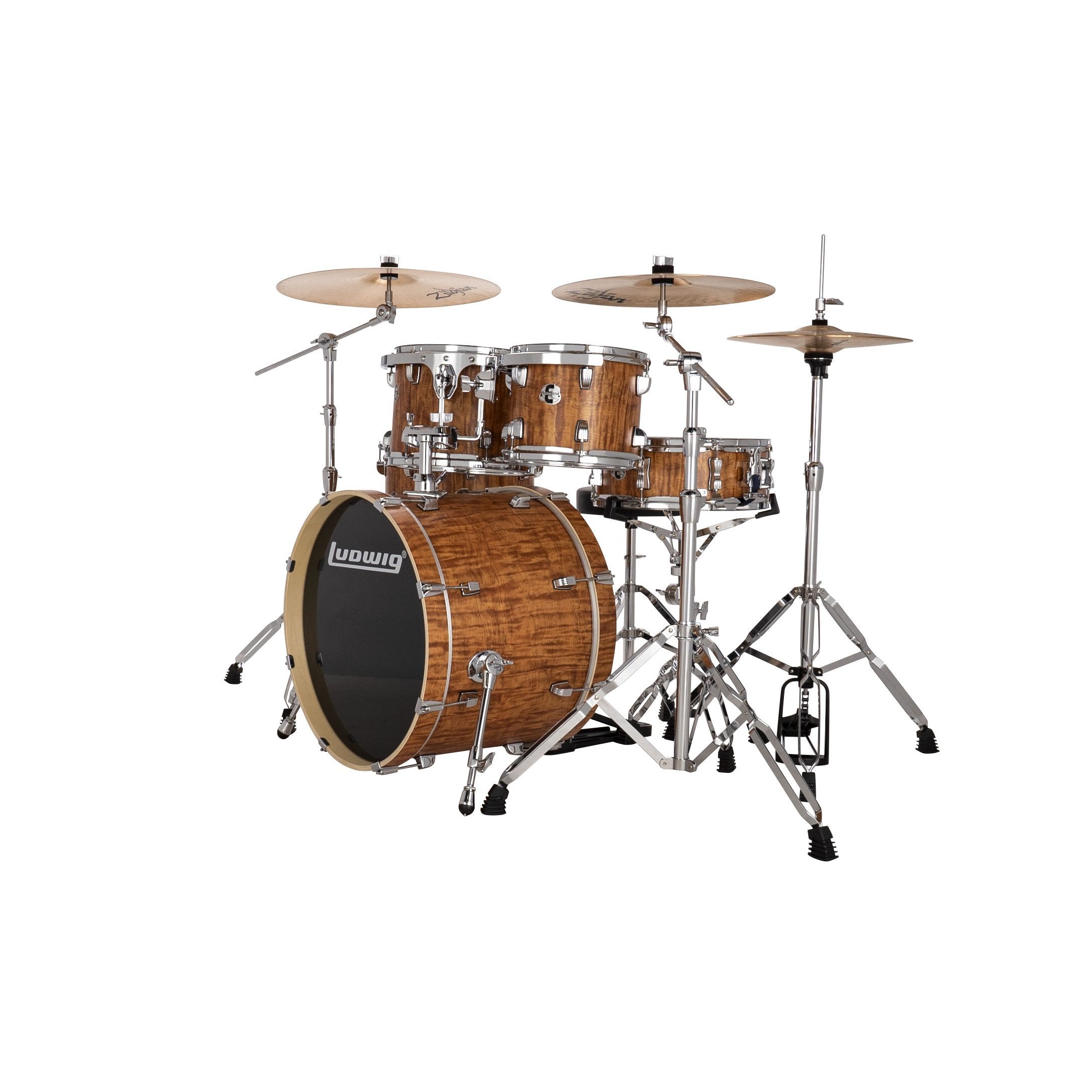 Ludwig Evolution 5-piece Drum Set with Hardware - 20" Bass Drum - Cherry Finish - Image 2