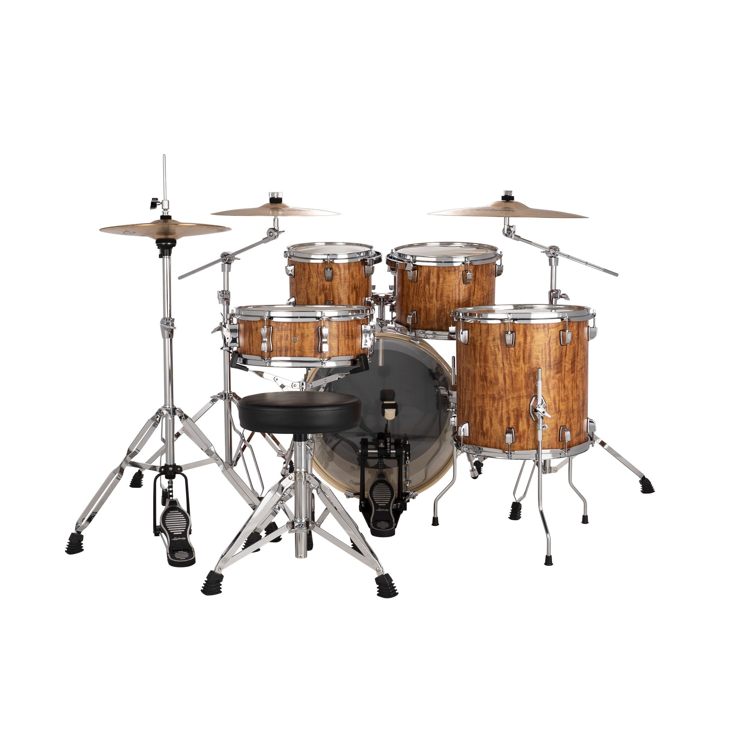 Ludwig Evolution 5-piece Drum Set with Hardware - 20" Bass Drum - Cherry Finish - Image 3