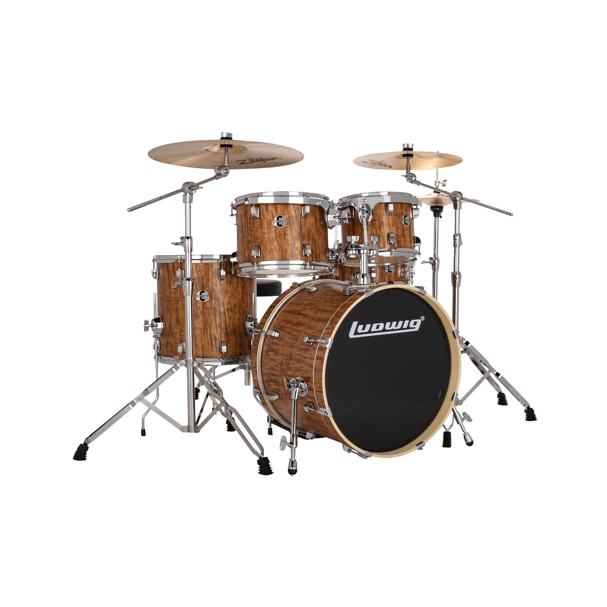 Ludwig Evolution 5-piece Drum Set with Hardware - 20" Bass Drum - Cherry Finish - Image 1