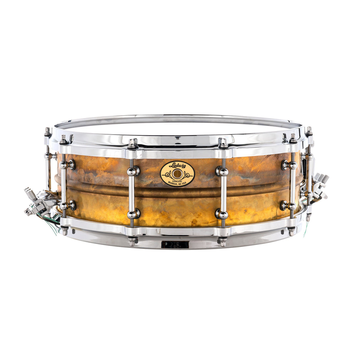 Ludwig Hammered Natural Brass Concert Snare Drum - 14" x 5" - Image 1