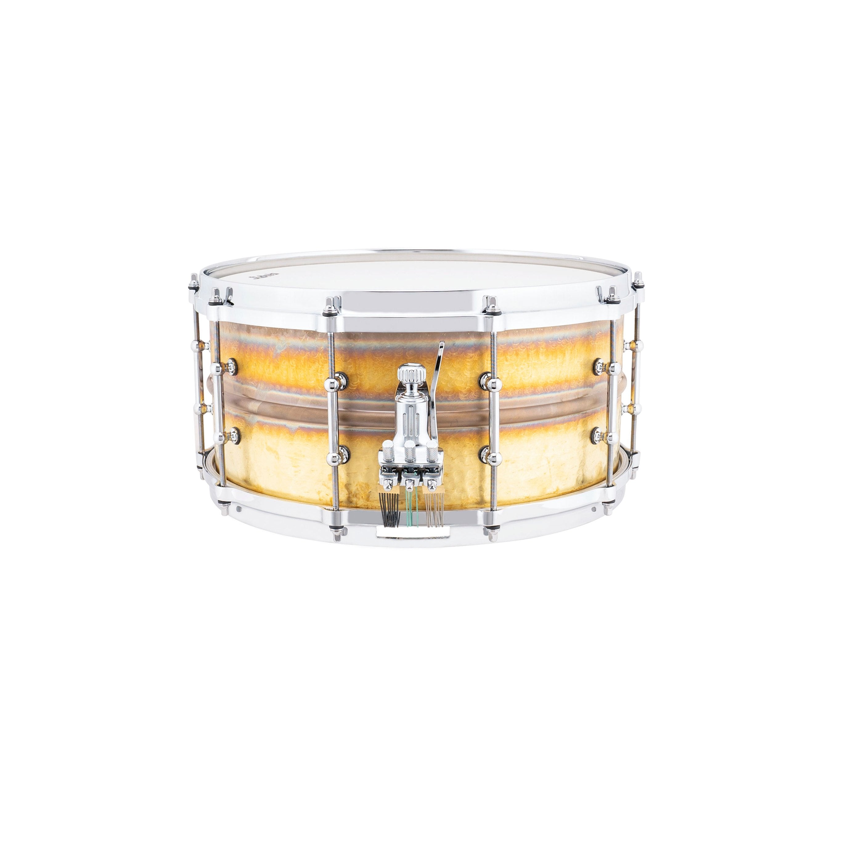Ludwig Hammered Natural Brass Concert Snare Drum - 14" x 6.5" - Image 3