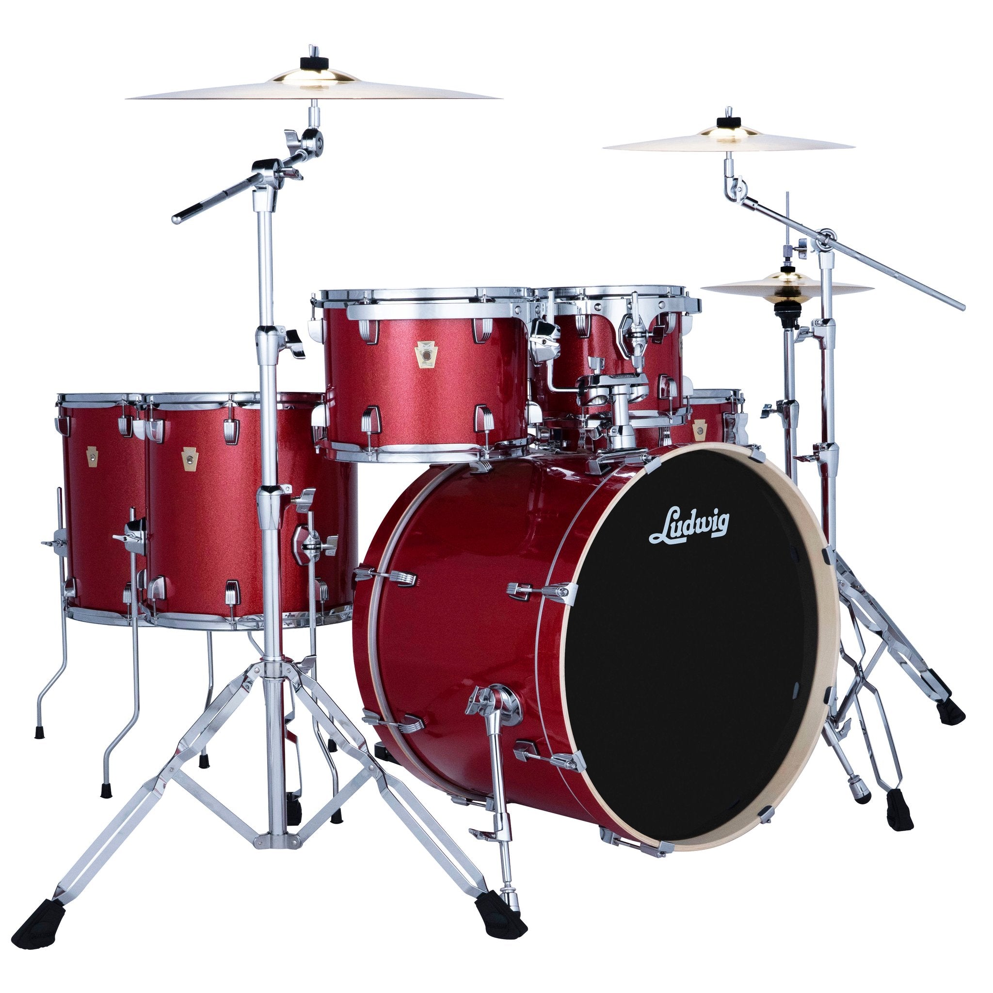 ludwig le6220c2p101-ludwig-evolution-crimson-sparkle-w-cymbals