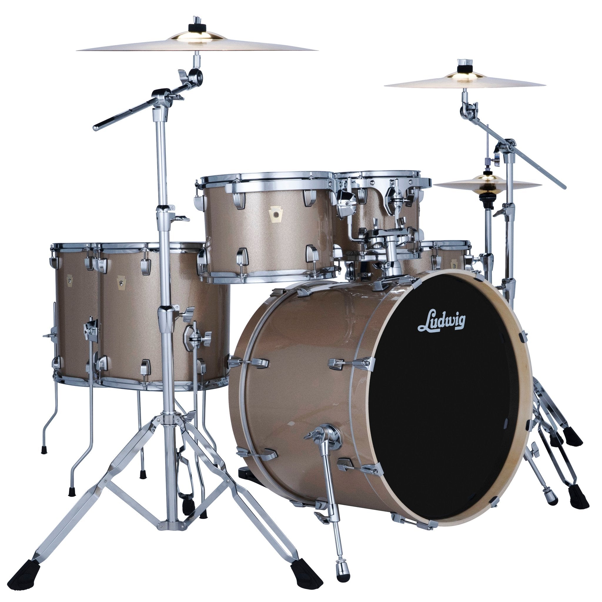 ludwig le6220c3p101-ludwig-evolution-prosecco-sparkle-w-cymbals