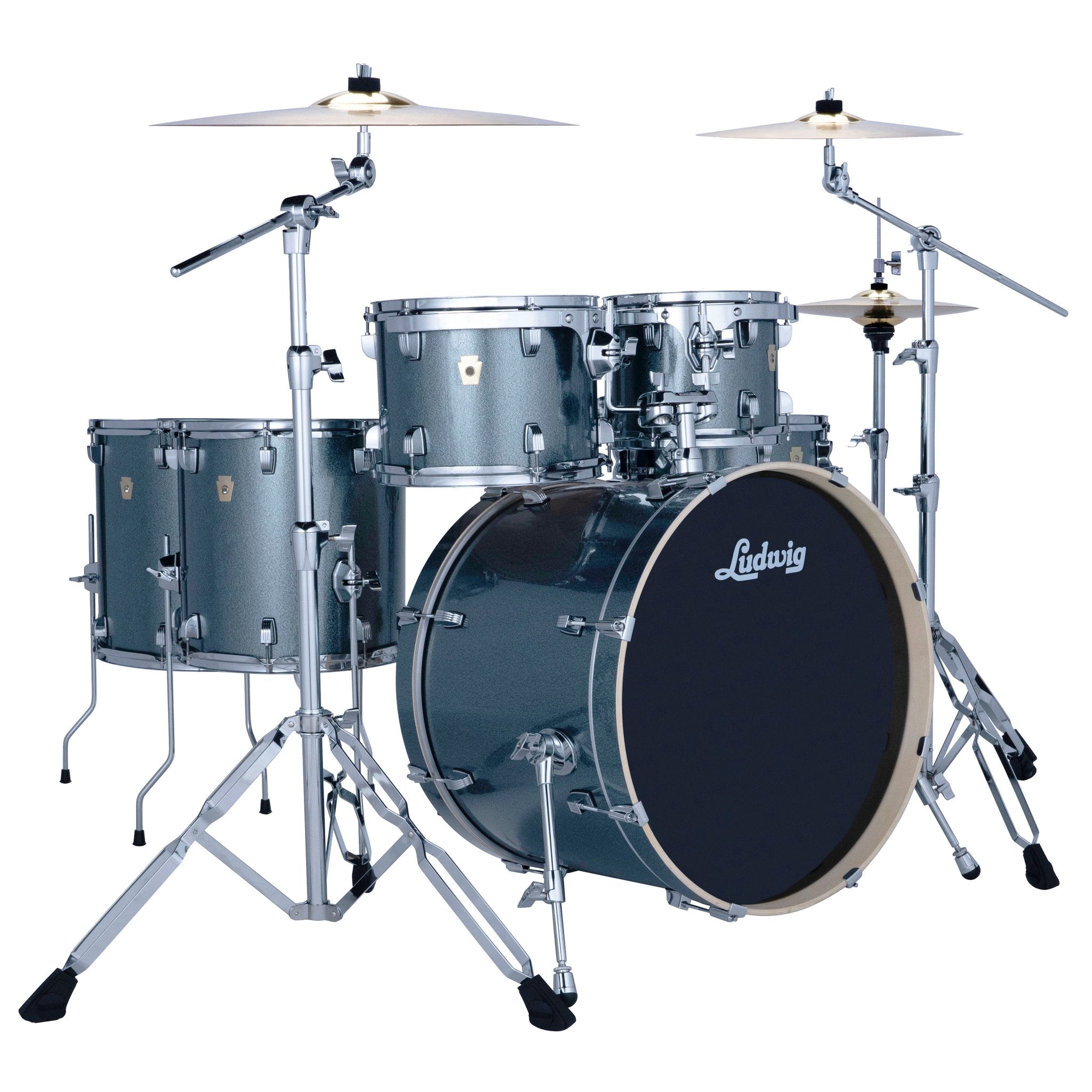 ludwig le6220c4p101-ludwig-evolution-atlantic-sparkle-w-cymbals