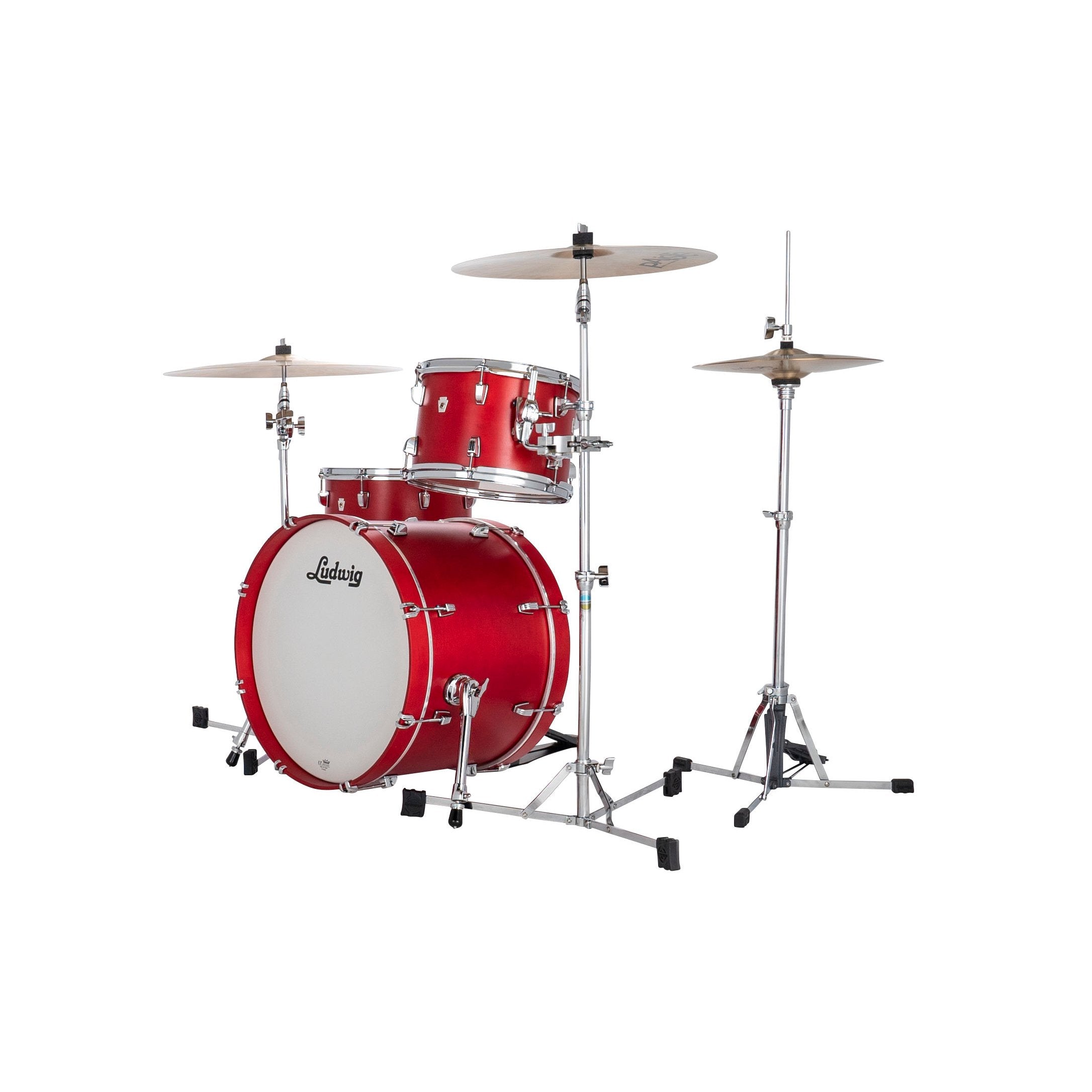 Ludwig NeuSonic Downbeat 3-piece Drum Set Shell Pack - Satin Diablo Red - Image 2