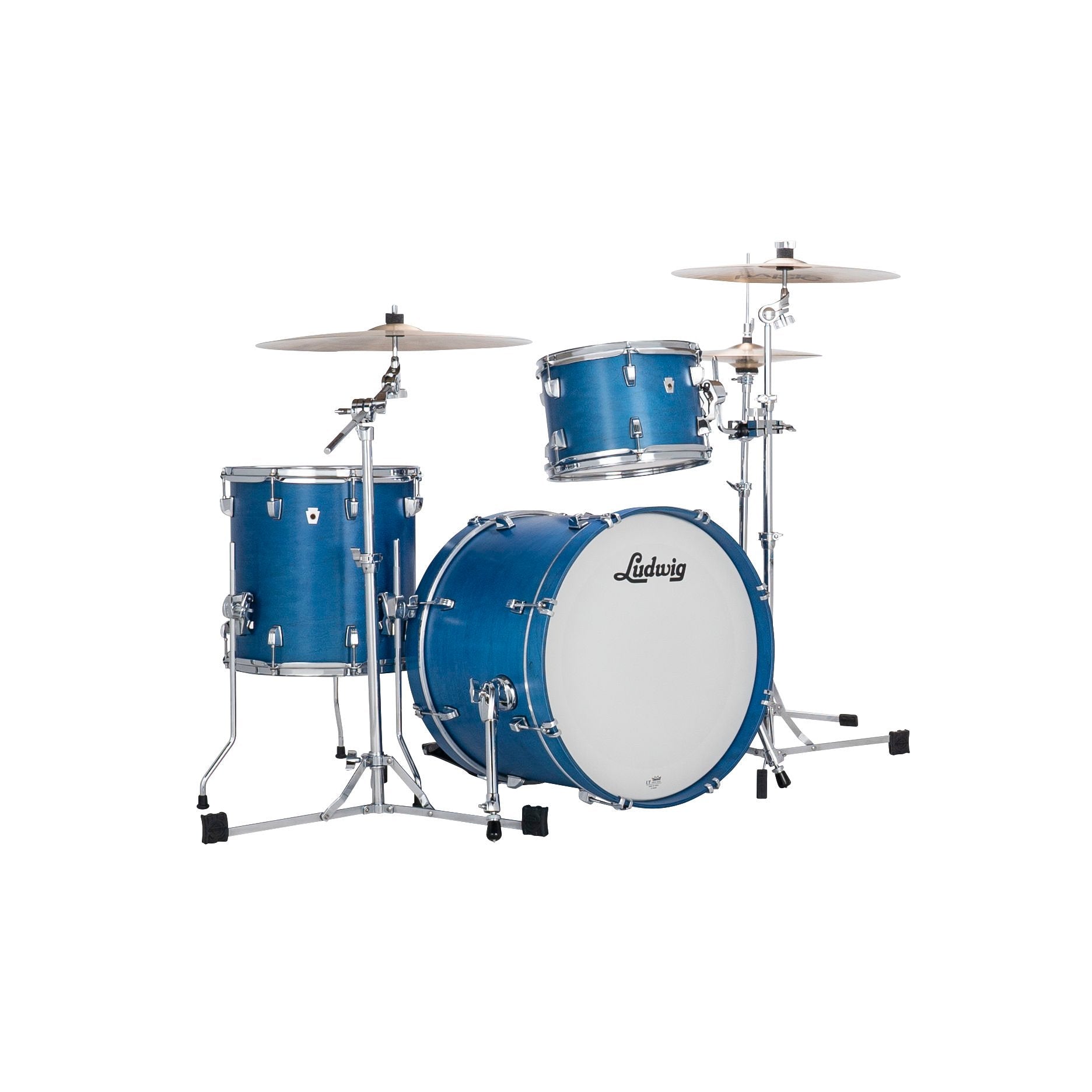 Ludwig NeuSonic Downbeat 3-piece Drum Set Shell Pack - Satin Royal Blue - Image 1