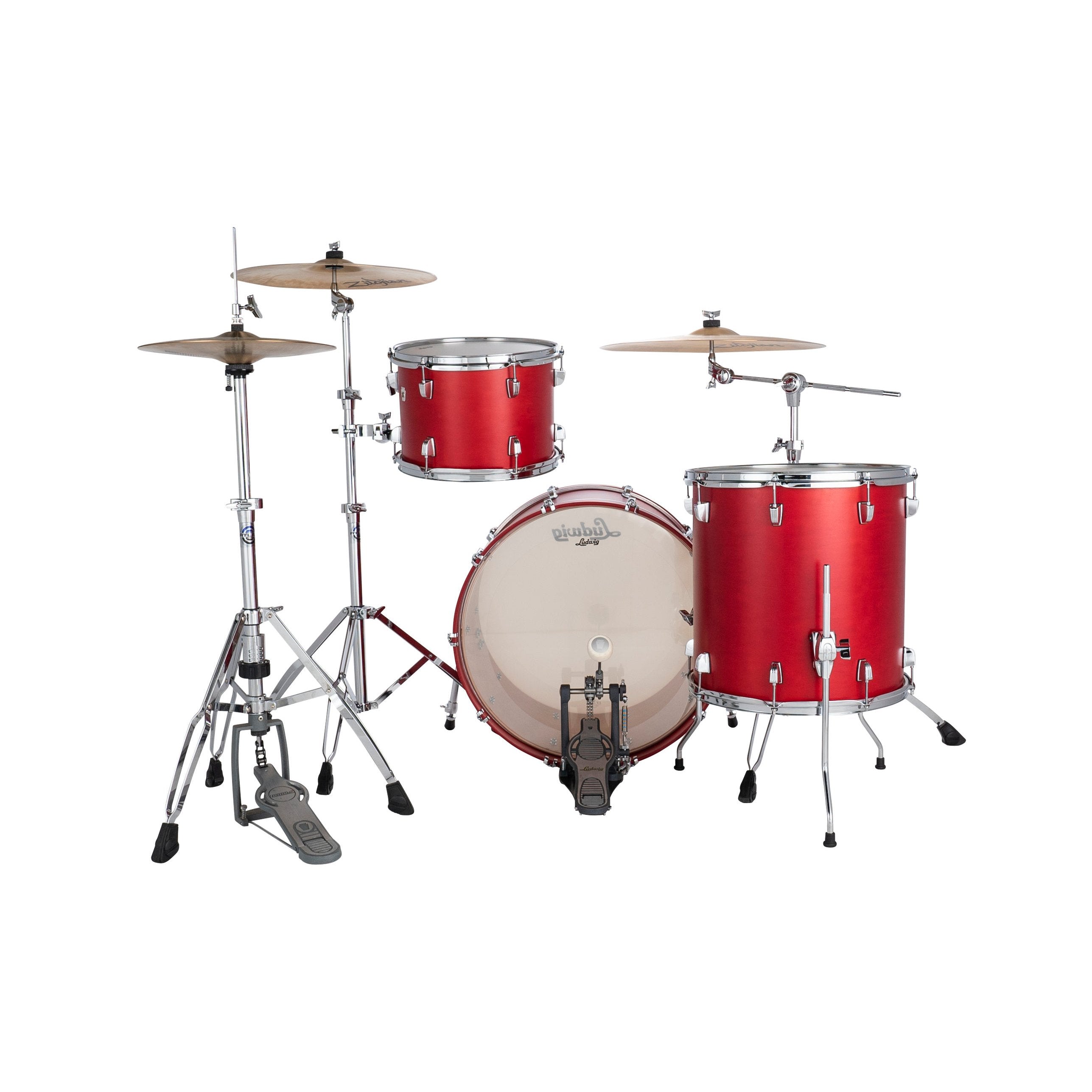 Ludwig NeuSonic Fab 3-piece Drum Set Shell Pack - Satin Diablo Red - Image 3