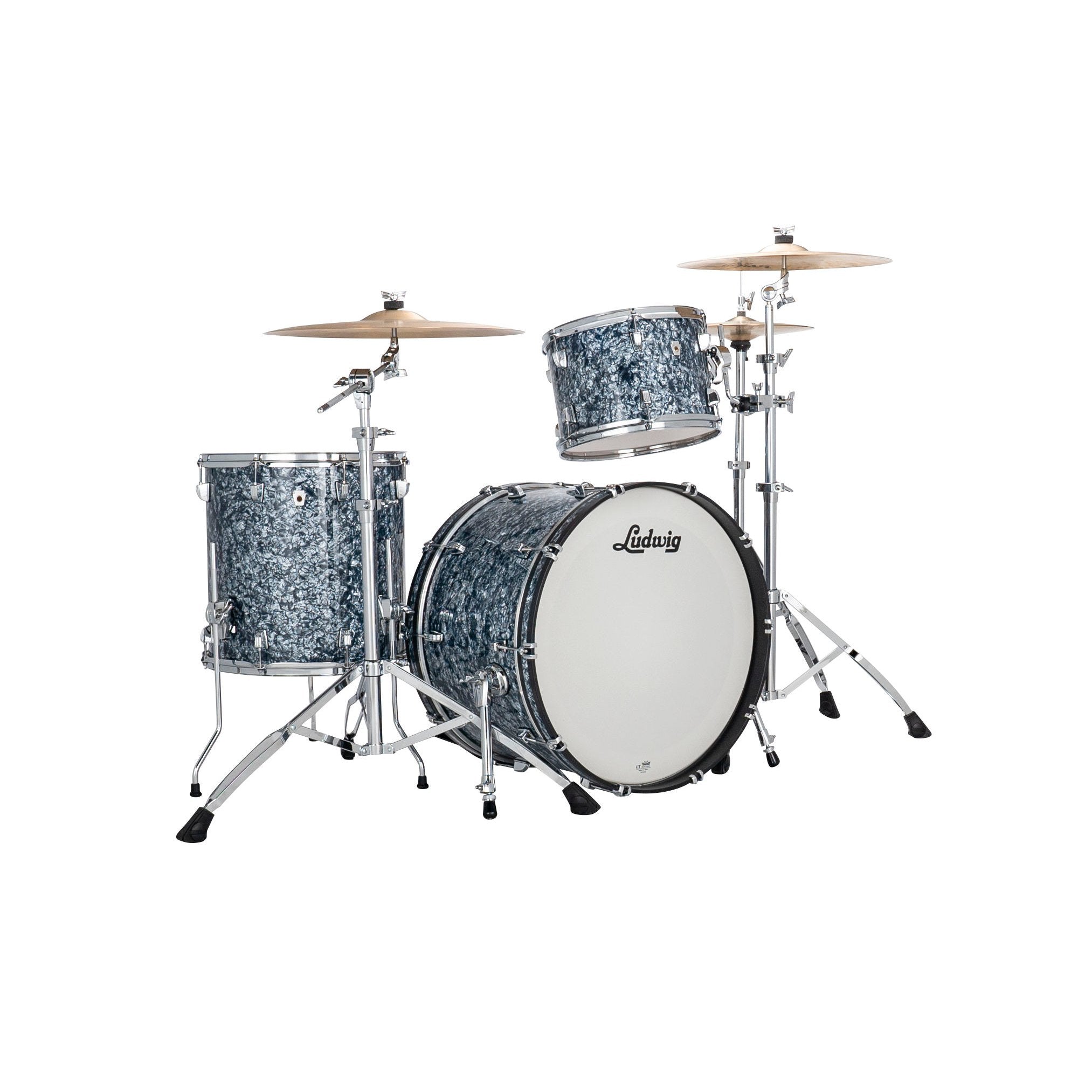 Ludwig NeuSonic Fab 3-piece Drum Set Shell Pack - Steel Blue Pearl - Image 1
