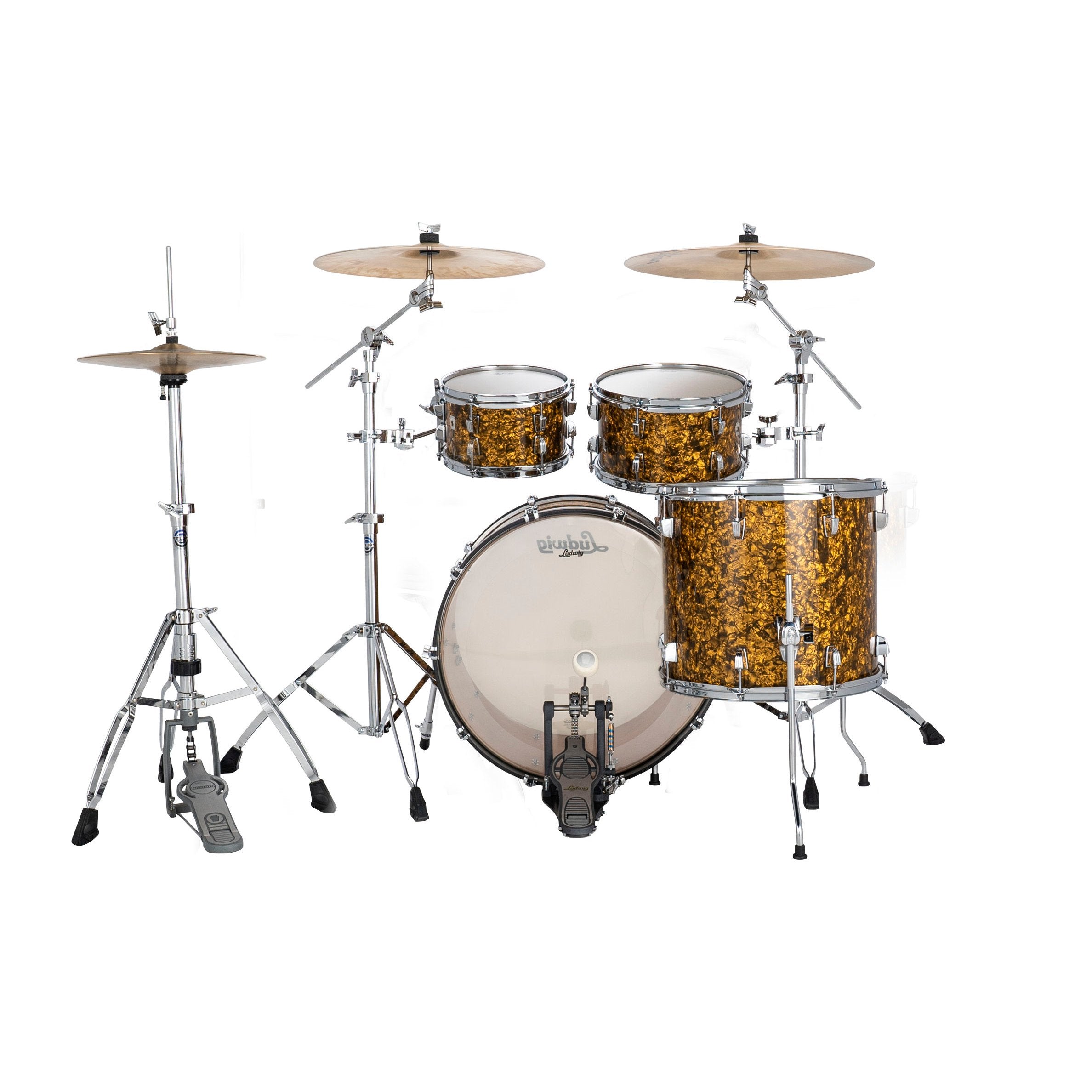 Ludwig NeuSonic Mod 4-piece Drum Set Shell Pack - Butterscotch Pearl - Image 3
