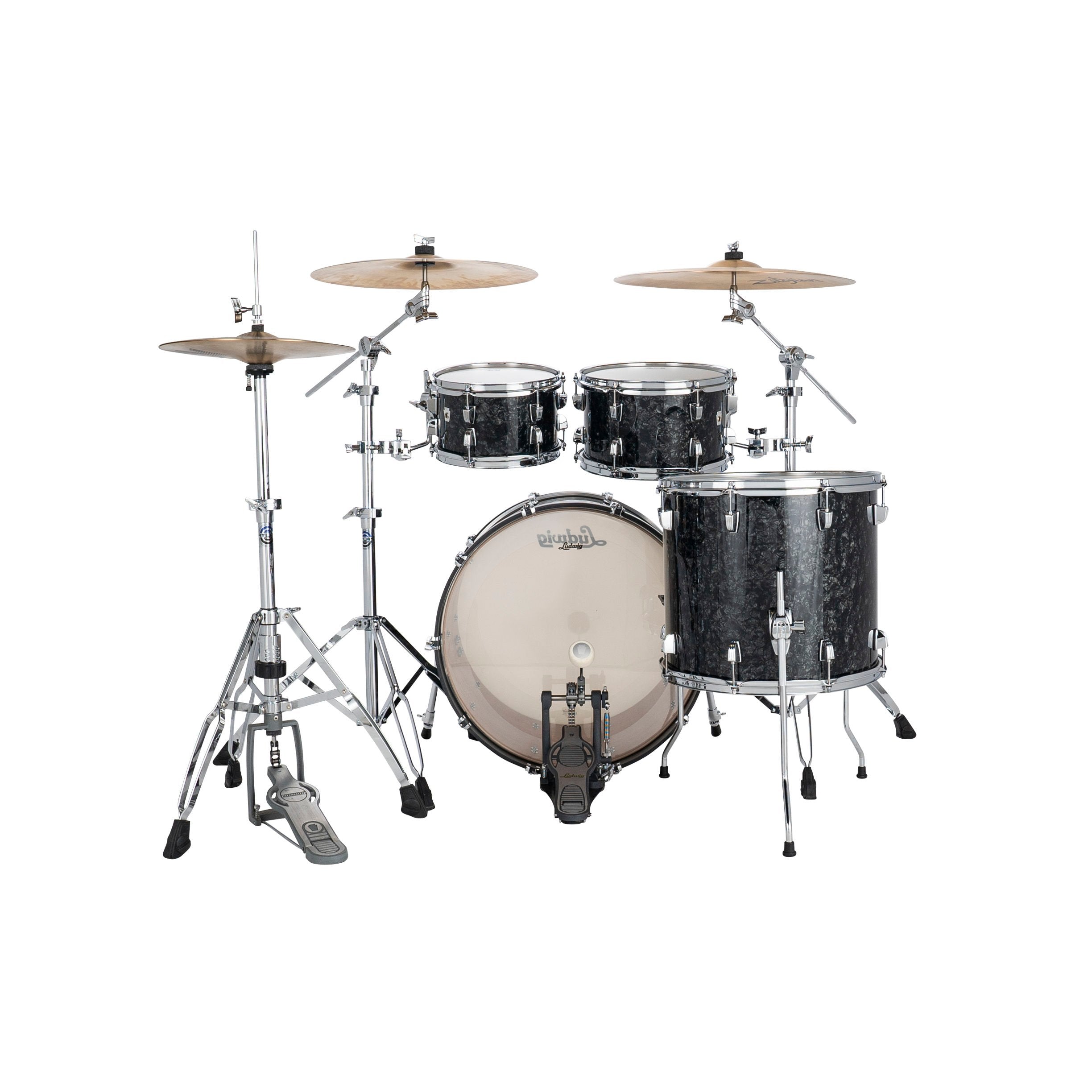 Ludwig NeuSonic Mod 4-piece Drum Set Shell Pack - Ebony Pearl - Image 2