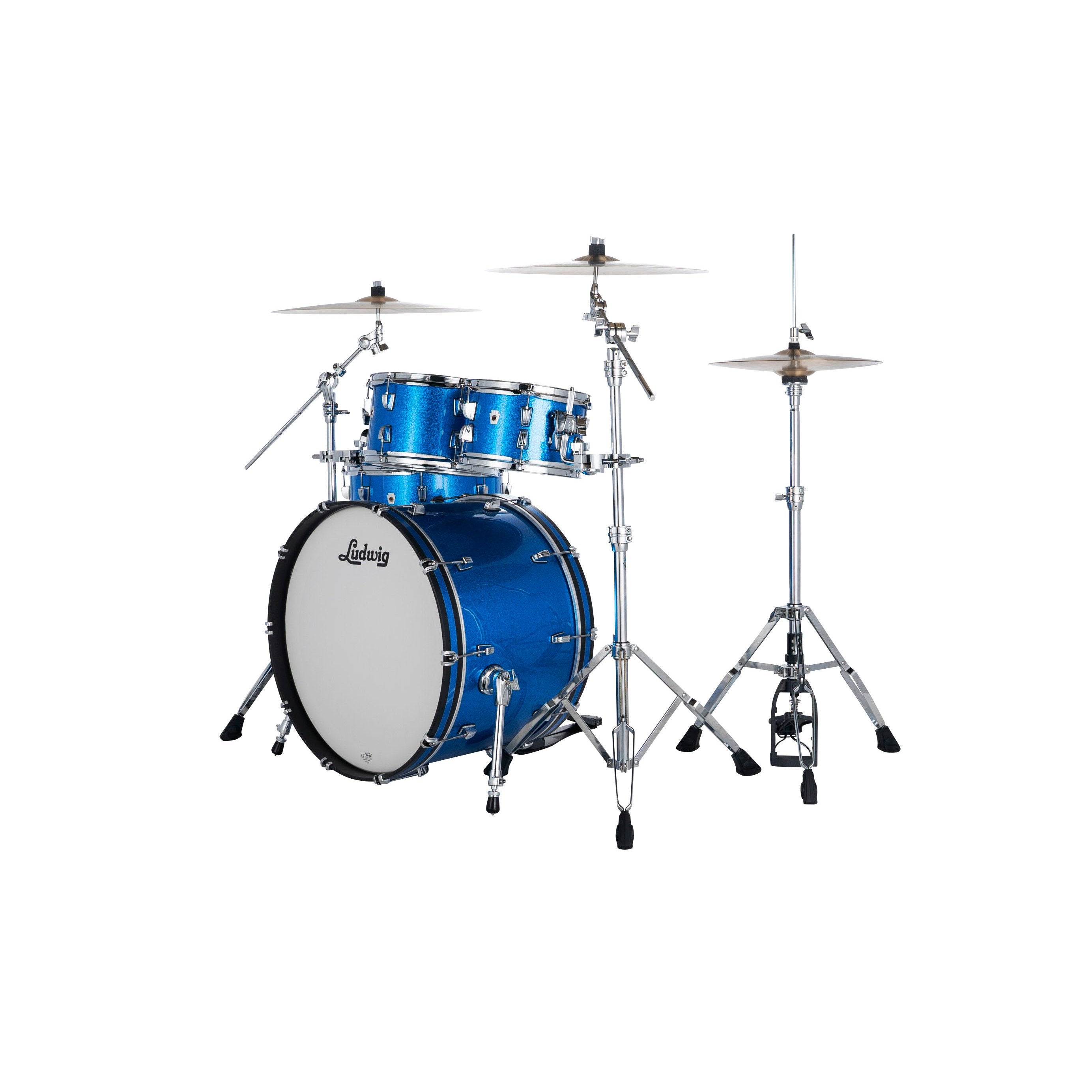 Ludwig NeuSonic Mod 4-piece Drum Set Shell Pack - Satin Royal Blue - Image 2