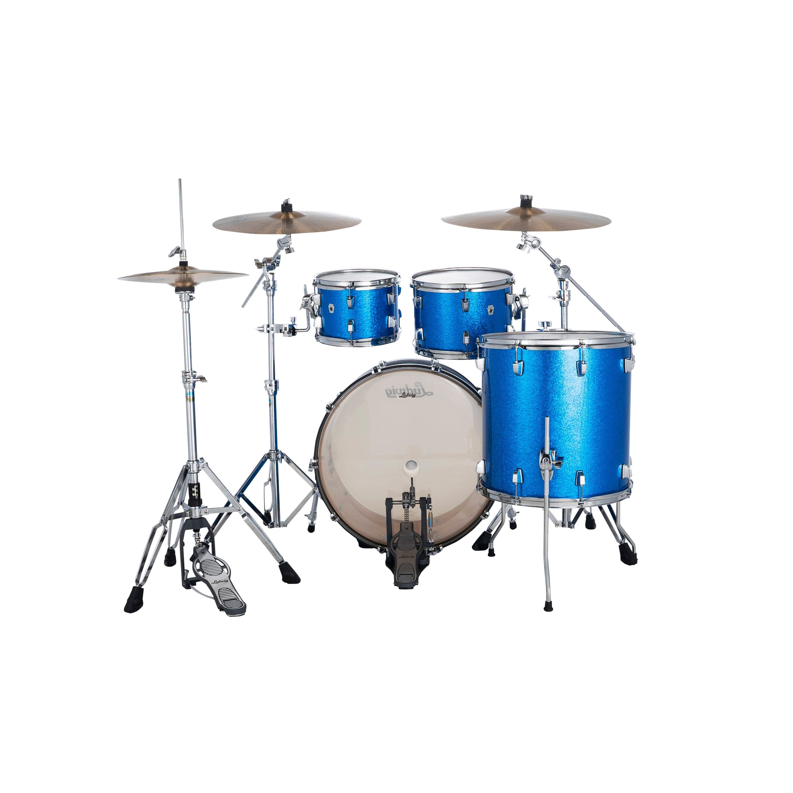 Ludwig NeuSonic Mod 4-piece Drum Set Shell Pack - Satin Royal Blue - Image 3
