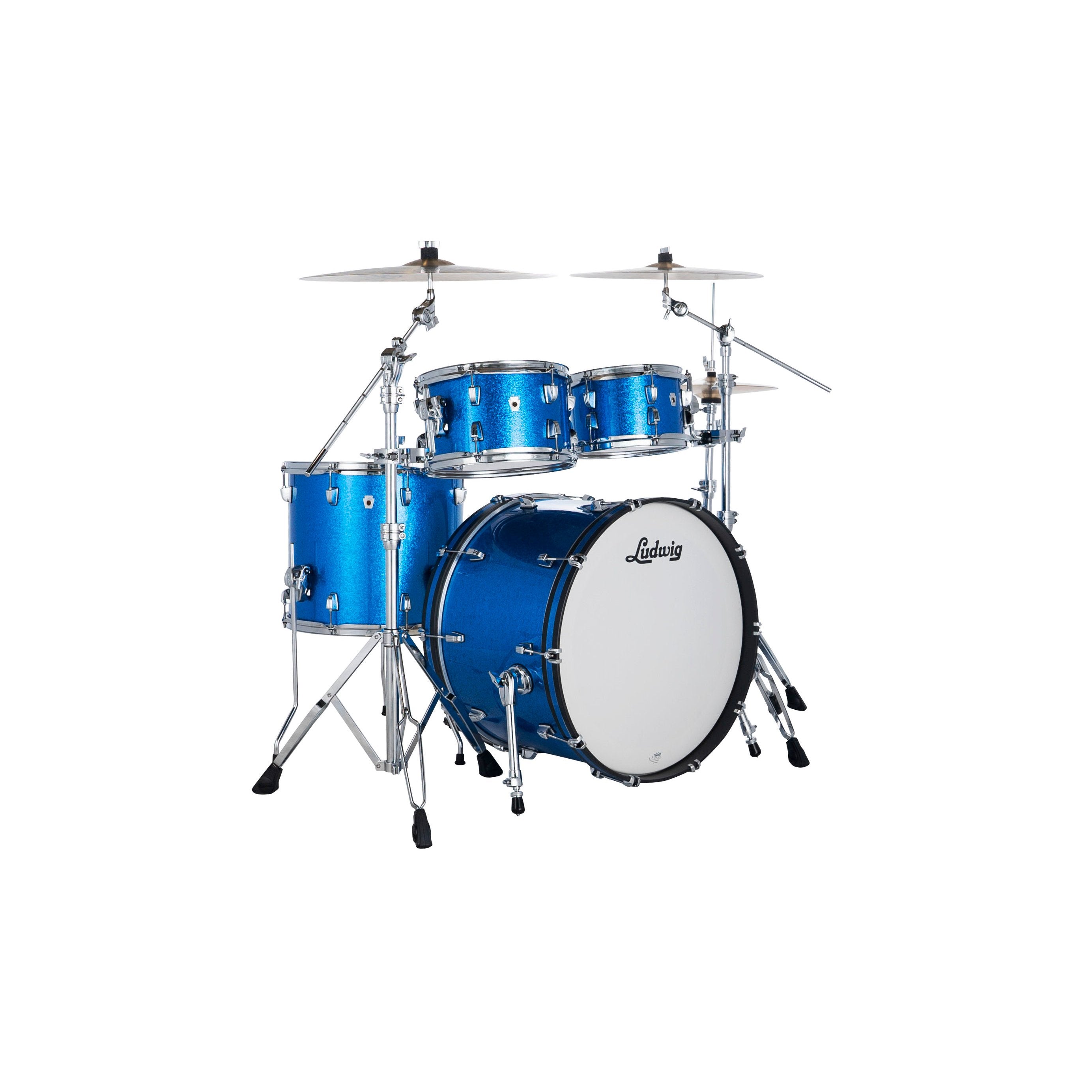 Ludwig NeuSonic Mod 4-piece Drum Set Shell Pack - Satin Royal Blue - Image 1