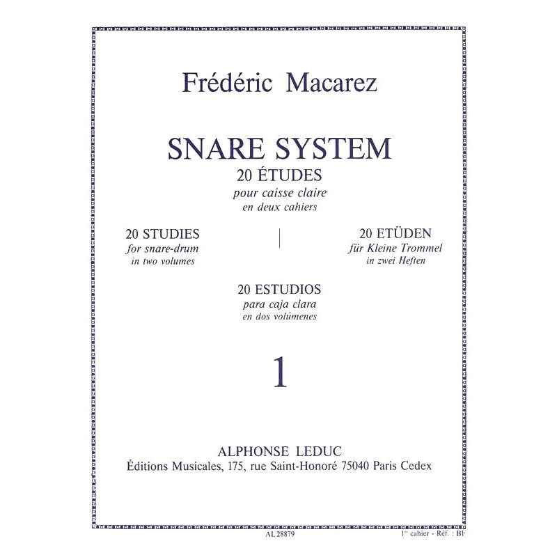 Macarez-Snare System-20 Etudes Vol. 1