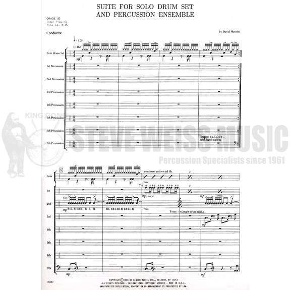 Mancini-Suite for Solo Drum Set and Percussion Ensemble (SP)-P/X