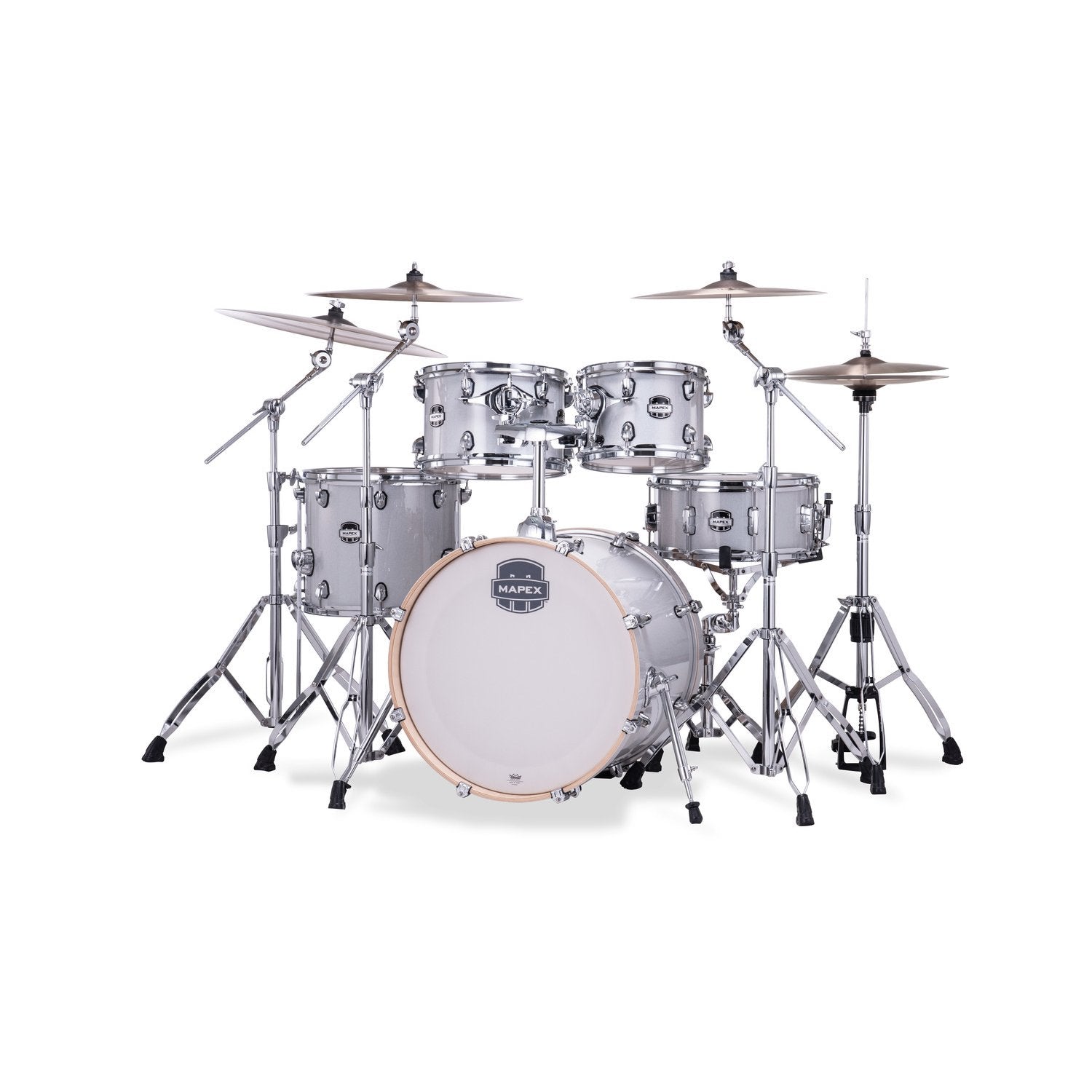 Mapex Mars Birch 5pc Fusion Shell Pack (20x10x12x14, 14x6.5) - Diamond Sparkle MPX-MA504SF-DT Left Angle