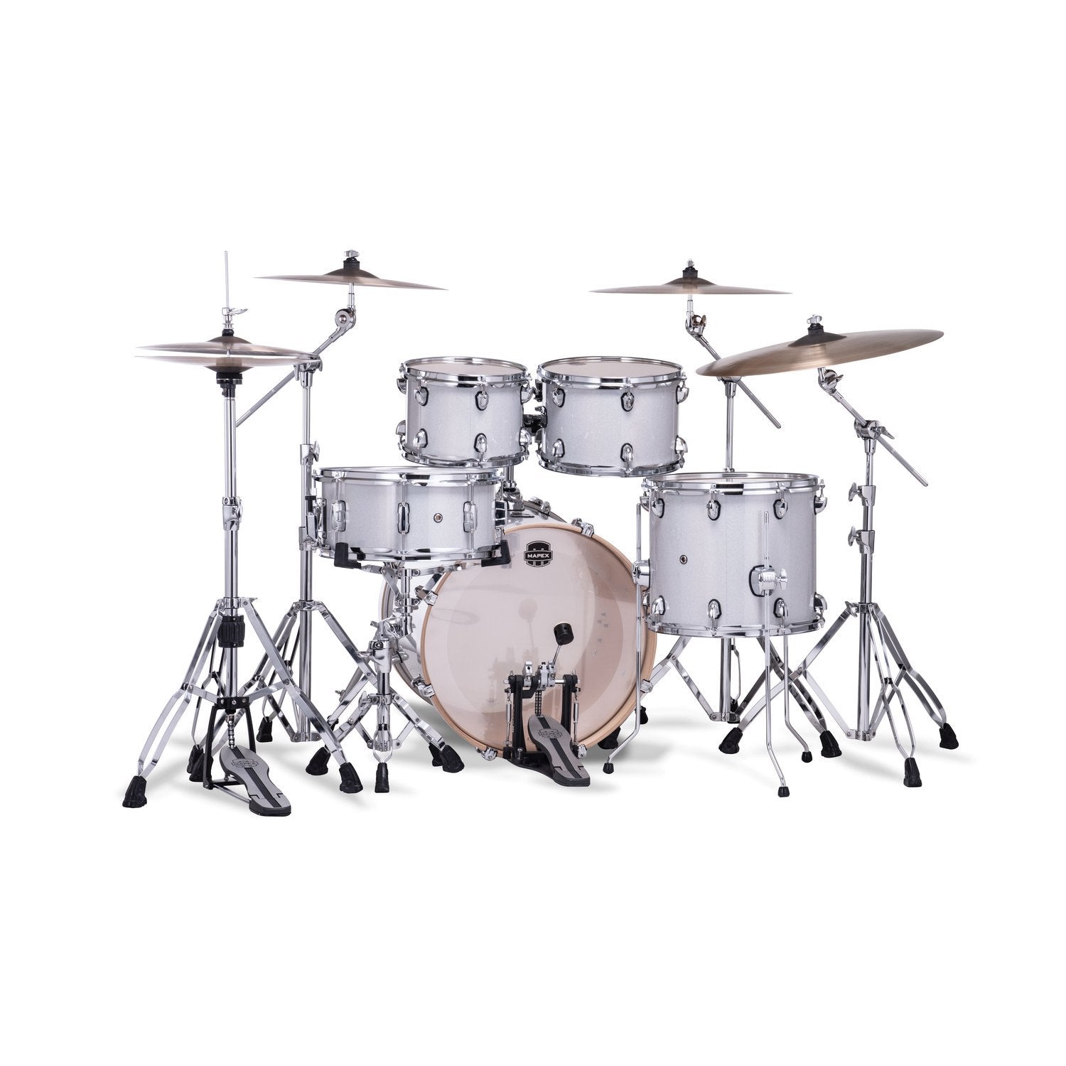 Mapex Mars Birch 5pc Fusion Shell Pack (20x10x12x14, 14x6.5) - Diamond Sparkle MPX-MA504SF-DT Rear