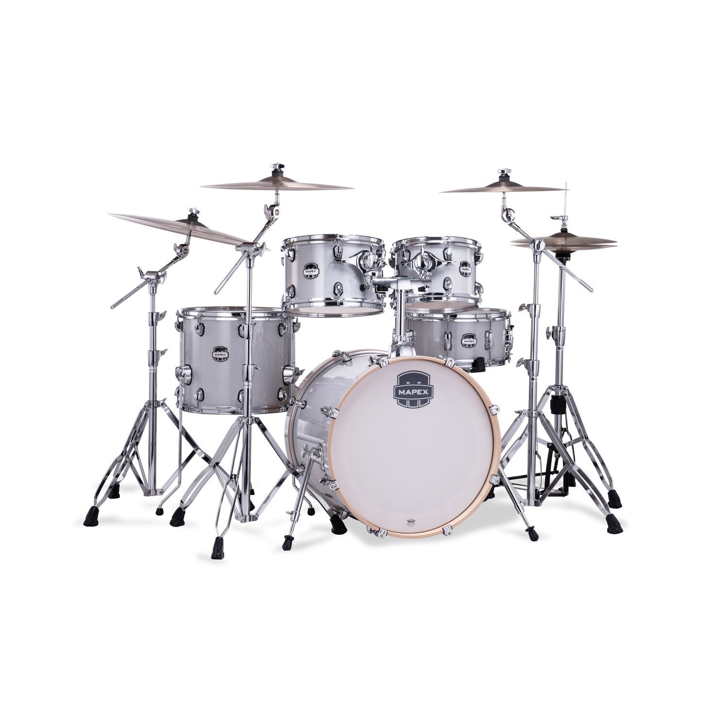 Mapex Mars Birch 5pc Fusion Shell Pack (20x10x12x14, 14x6.5) - Diamond Sparkle MPX-MA504SF-DT Right Angle