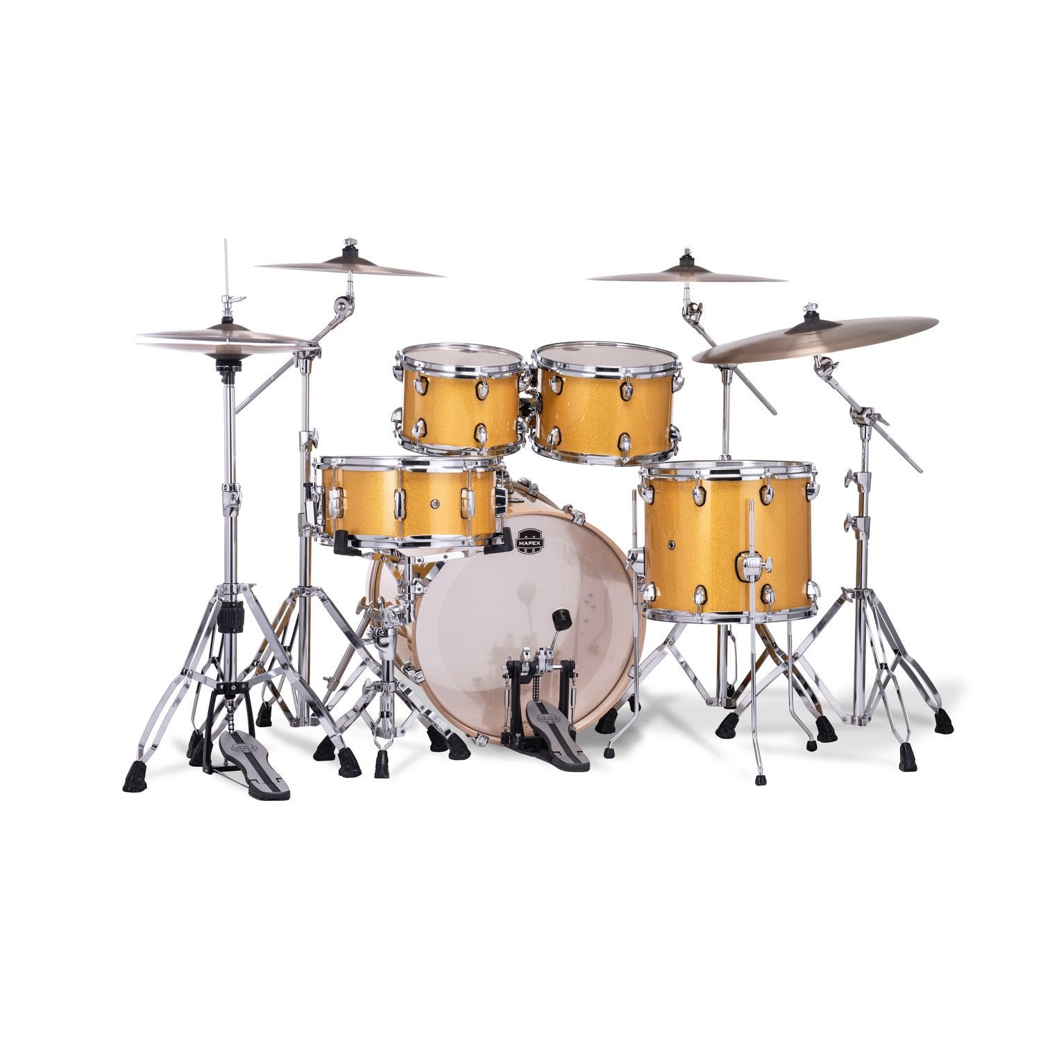 Mapex Mars Birch 5pc Fusion Shell Pack (20x10x12x14, 14x6.5) - Sunflower Sparkle MPX-MA504SF-YD Rear