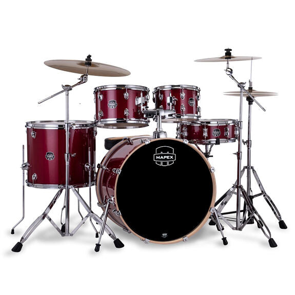 Mapex Venus 5 Piece Fusion Complete Setup - 20x16, 10x7, 12x8, 14x12, 14x5 - Crimson Red Sparkle
