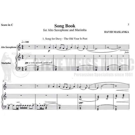 Maslanka-Song Book-M/ASX SP