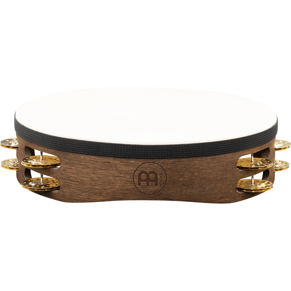 Meinl 10" Double Row Vintage Tambourine Walnut Brown - Brass Jingles - Image 1