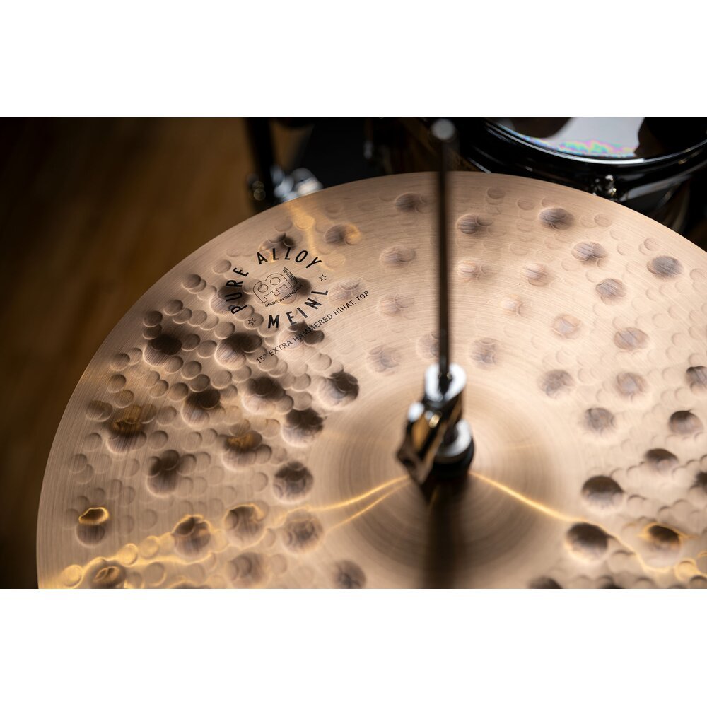 Meinl 15" Pure Alloy Extra Hammered Hi-Hat Cymbals - Image 2