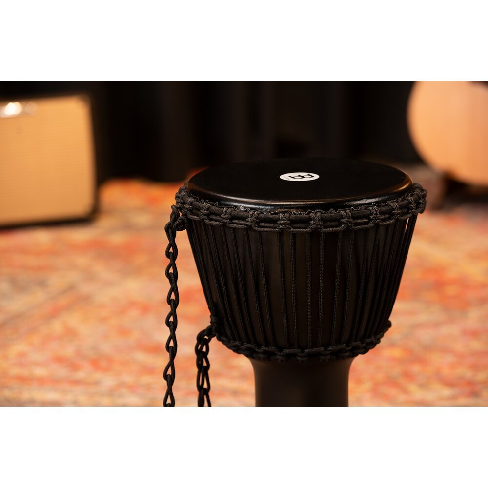 Meinl Rope-tuned Travel Djembe with Goatskin Head - 10" x 20" - Phantom Black - Image 8