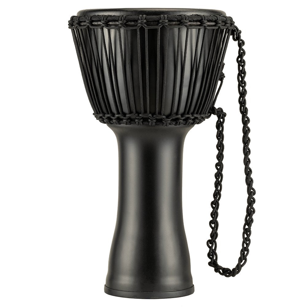 Meinl Rope-tuned Travel Djembe with Goatskin Head - 10" x 20" - Phantom Black - Image 1
