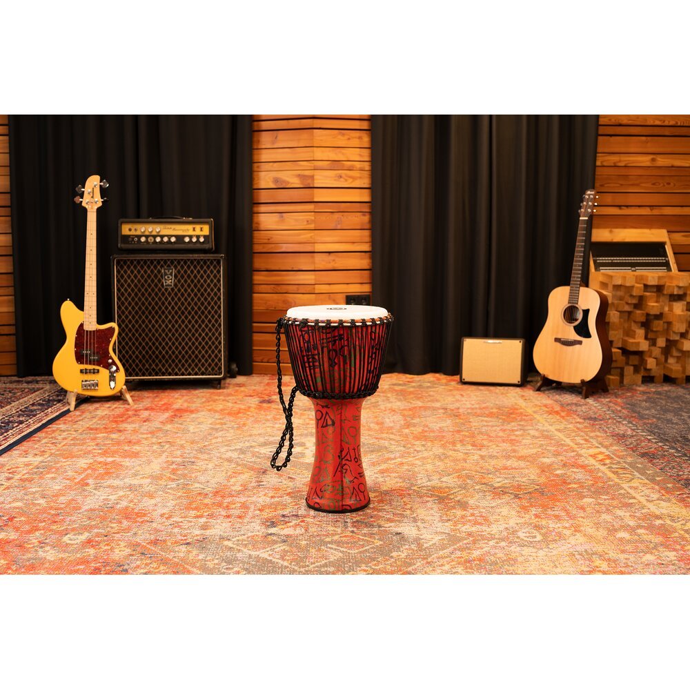 Meinl Rope-tuned Travel Djembe with Goatskin Head - 12" x 24" - Pharaoh's Script - Image 9