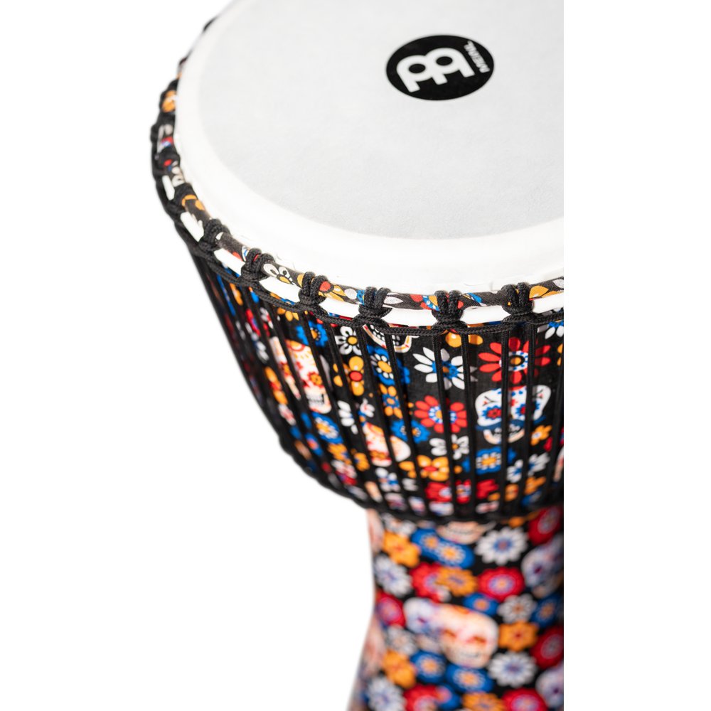 Meinl Rope-tuned Travel Djembe with Synthetic Head - 12" x 24" - Day of the Dead - Image 3