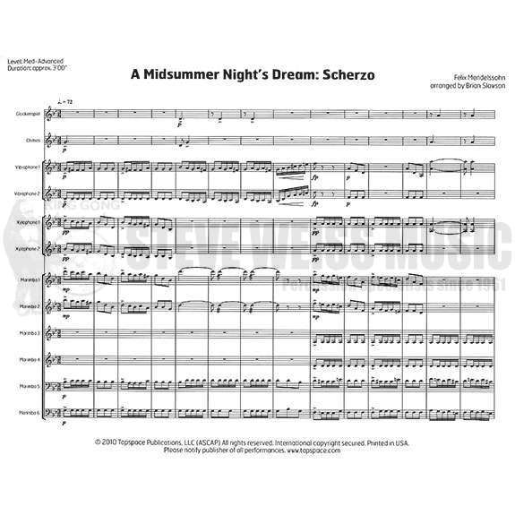 Mendelssohn-Midsummer Night's Dream: Scherzo arr. Slawson (SP)-B/2V/C/2X/5M