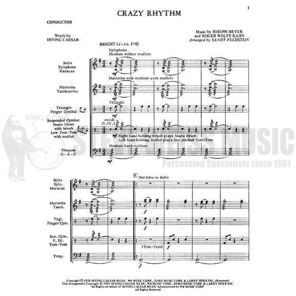 Meyer/Kahn-Crazy Rhythm(SP)-Feldstein-P/B/X/M/3T